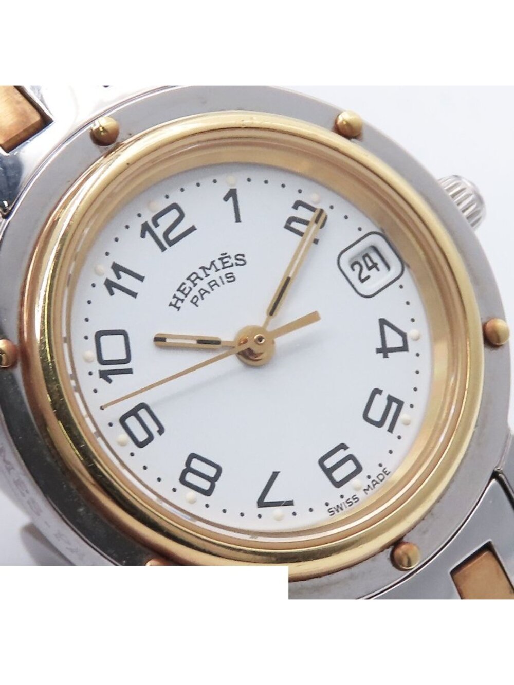Hermes Clipper CL 4.220 White Stainless Steel Watch Quartz - Picture 5 of 9